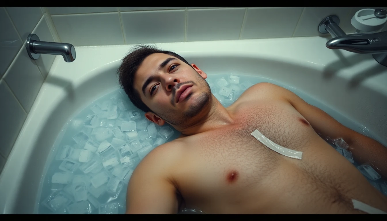 Person in ice bath